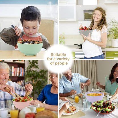 Wheat Straw Bowls Set 60 OZ Unbreakable Large Cereal Bowls Set of 6 Microwave - Image 6