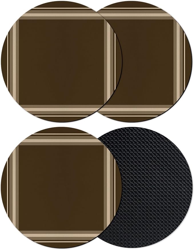 Dark Brown Coasters Set of 4 Absorbent Coasters by Unknown