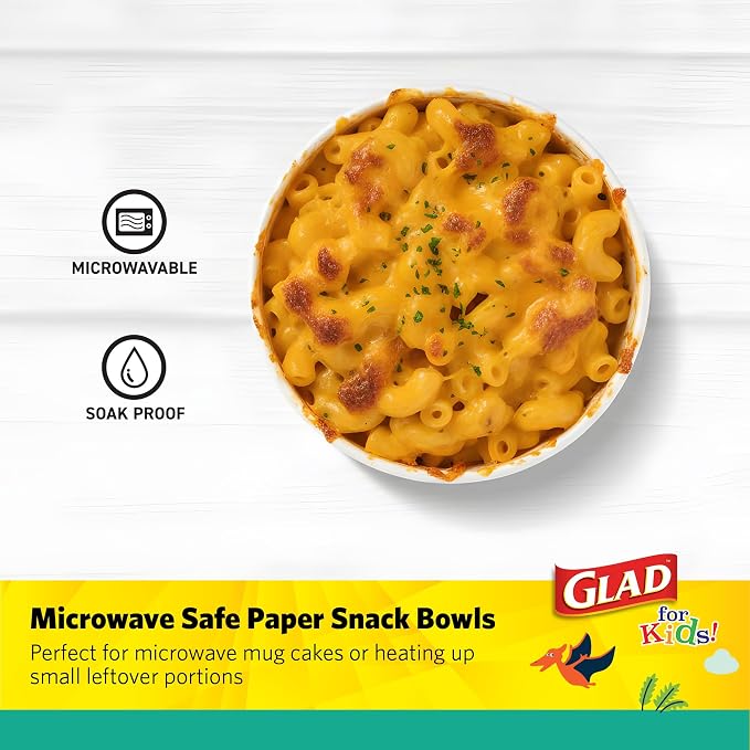Glad for Kids Mini Disposable Paper Bowls, 6 Oz, 10-Pk | Heavy-duty paper - Image 3
