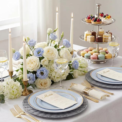 175PCS Blue Plates Disposable - Image 4