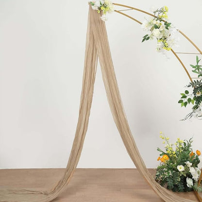 Efavormart 20ft Beige Gauze Cheesecloth Wedding Arch Drapery Fabric, Extra Long - Image 2