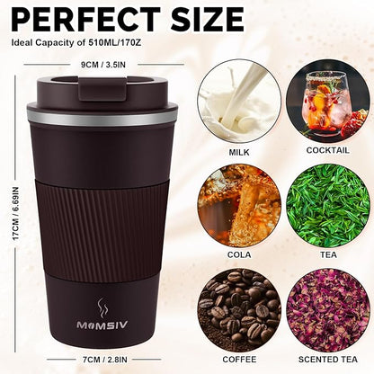 MOMSIV 17oz Travel Coffee Mug, Insulated Coffee Cup - Image 2