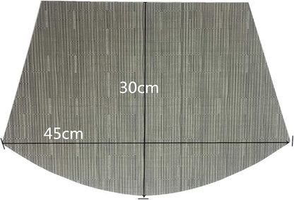 Red-A Woven Vinyl Placemats for Dining Table Durable Heat Resistant Washable Placemats for Round Table Wedge Shaped Placemats Set of 4,Silver Gray