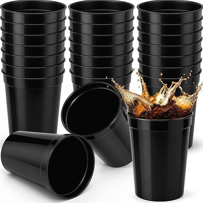 Yungyan 24 Pack 12 oz Stadium Cups Reusable Plastic Cups Blank Drink Stadium by Yungyan