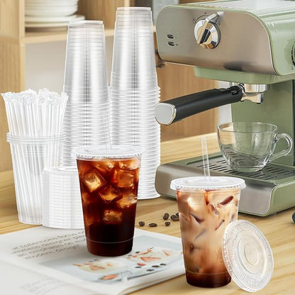 Lamosi 100 Pack 16 oz Plastic Coffee Cups - Image 6