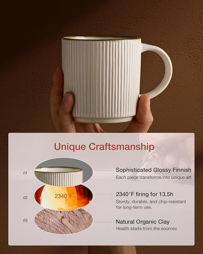 famiware Coffee Mug Set for 6, Star 12 oz Catering Mugs Cup Set - Image 7