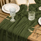 Artoid Mode Boho Cheesecloth Gauze Olive Green Wedding Table Runner, 120 Inch by ArtoidMode