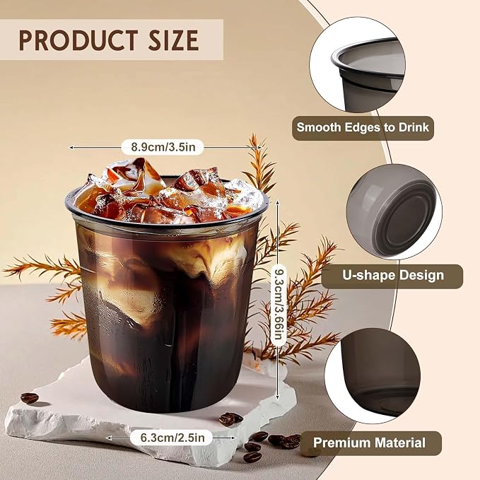 KesaPlan 50Pcs 12oz Black Plastic Party Cups, Disposable Wine Cocktail Cups | - Image 3