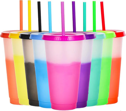 Color Changing Cups, 5 Pack 24oz Plastic Tumblers, Reusable Iced Coffee & by Alohastarttg