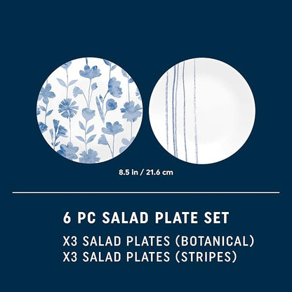 Corelle 6-Piece 8.5" Vitrelle Glass Lunch Plates Lightweight, Scratch Resistant - Image 5