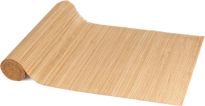 BambooMN Carbonized Bamboo Matchstick Table Runner, 1 Piece | Natural, Home by BambooMN