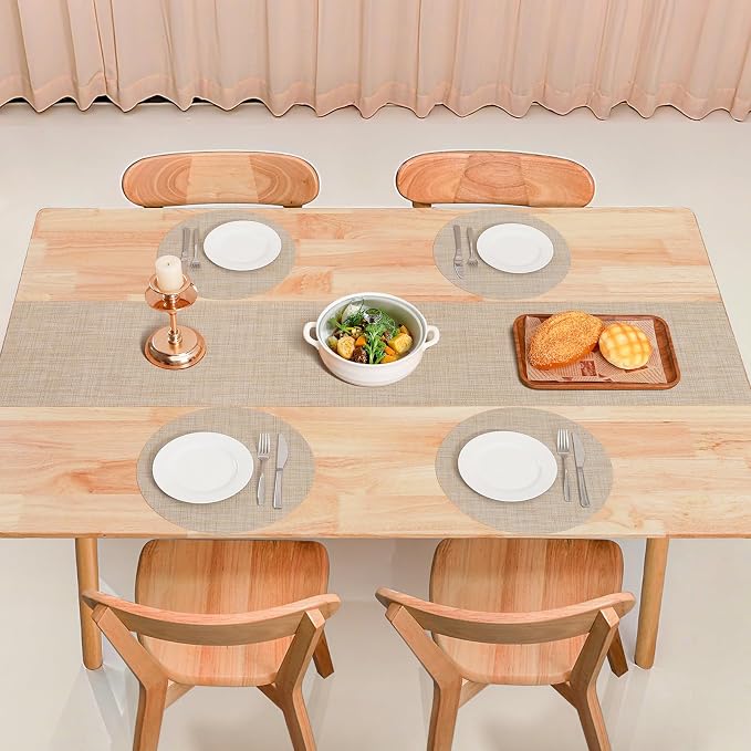 Table Runner 72 Inches Long, Vinyl Woven Heatproof Table Runners | Washable - Image 7