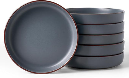 famiware Mercury Pasta Bowls Set of 6, 33 oz Large Salad Bowls, Charcoal | by Famiware