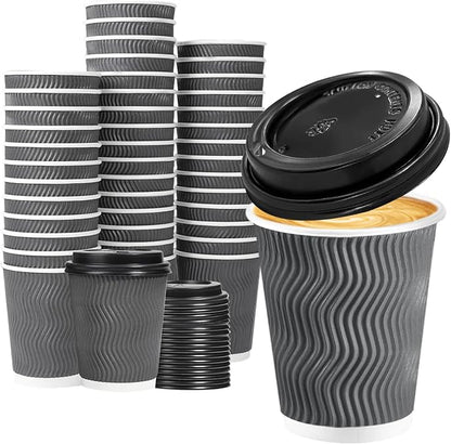 Lamosi 50 Pack 8 oz Insulated Disposable Coffee Cups by BuyNow