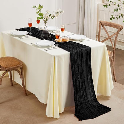 AGIRL 6 Pack Black Cheesecloth Table Runner 10FT Boho Gauze Home Decor | Rustic - Image 6