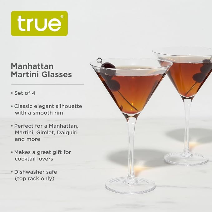 True Manhattan Martini Glass, Crystal Cocktail Coupes, Cocktail glass set - Image 2