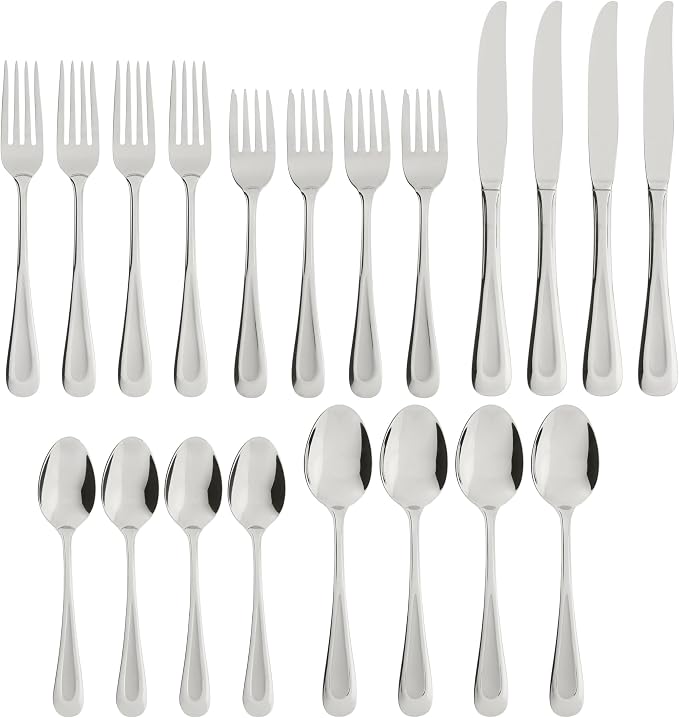 Oneida Satin Sand Dune 20-Piece 18/0 Stainless Steel Silverware Set - Image 2