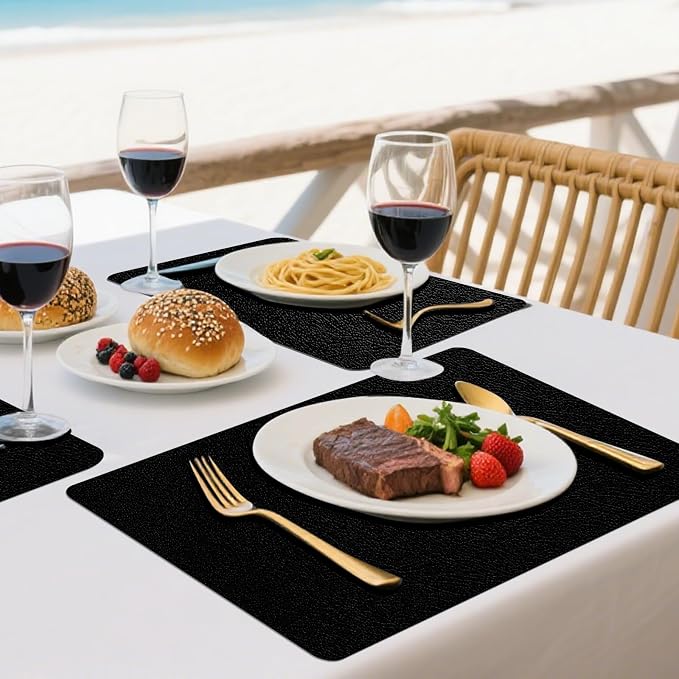 Placemats and Coasters Set of 6, Waterproof、Oil-Proof Wipeable、Anti Slip PVC - Image 8