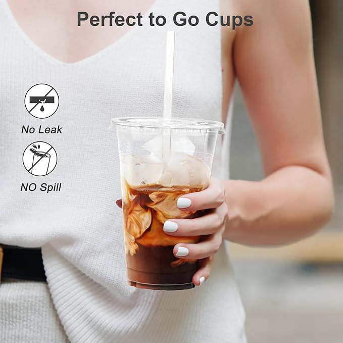 Dealusy 100 Pack - 20 oz Clear Plastic Cups - Image 4