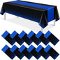 MASHAN 12Pcs Black and Blue Tablecloth Party Decorations, Plastic Black Table by MASHAN