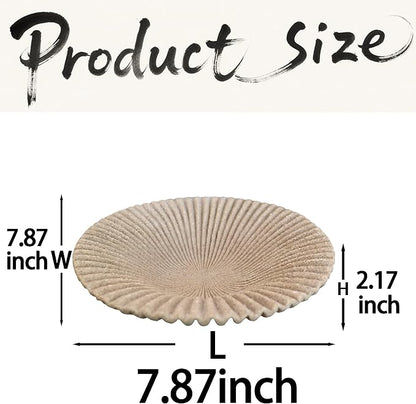Decorative Bowl decor Tray, Scalloped Pedestal Bowls for Modern Home Decor,Ruffle Decor,Stylish Key Bowl for Entry Table,Decorative Fruit Bowl for Kitchen Counter,Artificial Stone Beige
