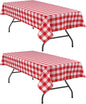 Red and White Plaid Tablecloth Waterproof, 2 Pack, 54 x 80 inch | Buffalo by Hiasan