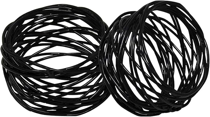 ITOS365 Handmade Round Mesh Black Napkin Rings Holder - Image 4