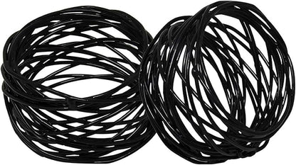 ITOS365 Handmade Round Mesh Black Napkin Rings Holder - Image 4