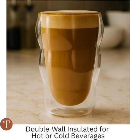 Teaspressa Amber Glass Cloud Cup 12 oz Double-Wall Insulated Borosilicate Glass - Image 6