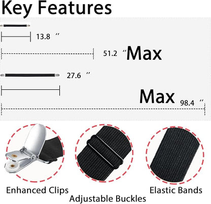 Table Cloth Holder Clips Hidden Strap 5 Pack - Adjustable Elasticity Picnic Tablecloth Clip Perfect for Thick Tables Bench Cover Picnic Party Camping and RV Accessories