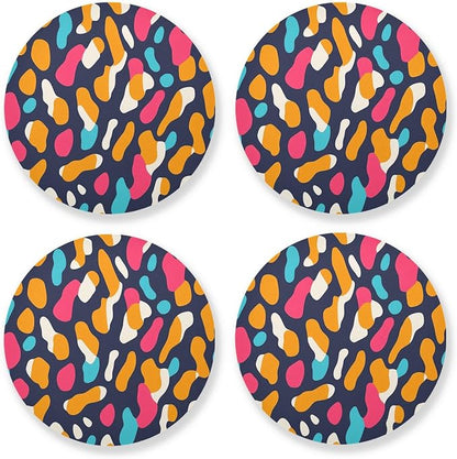 Modern Leopard Pattern 4 Pcs Aesthetic Drink Coasters Heat Resistant by KLL