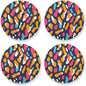 Modern Leopard Pattern 4 Pcs Aesthetic Drink Coasters Heat Resistant by KLL
