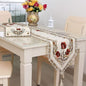 LeLehome 15 Inch X 58 Inch Classic Table Runner, Rose Flowers Embroidered Lace by LeLehome