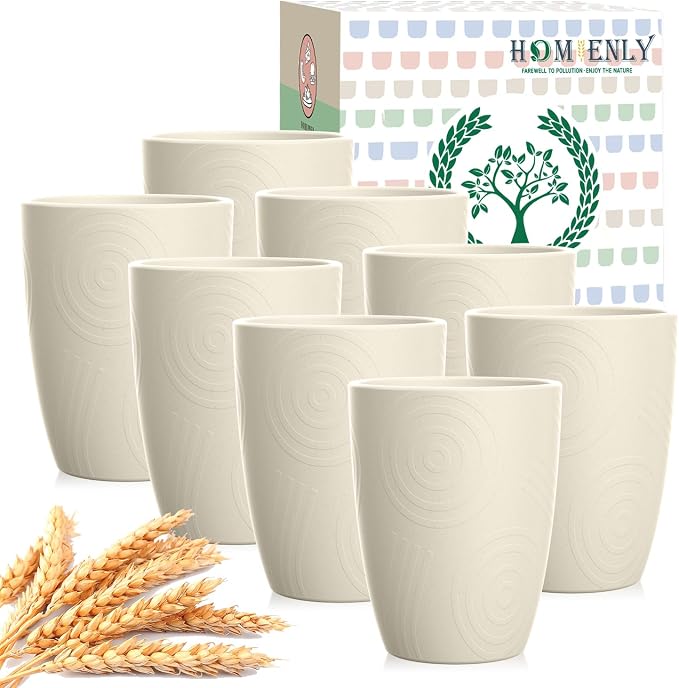 Homienly Wheat Straw Cup Unbreakable Water Cup | 16 OZ Reusable Water Drinking by HOMIENLY