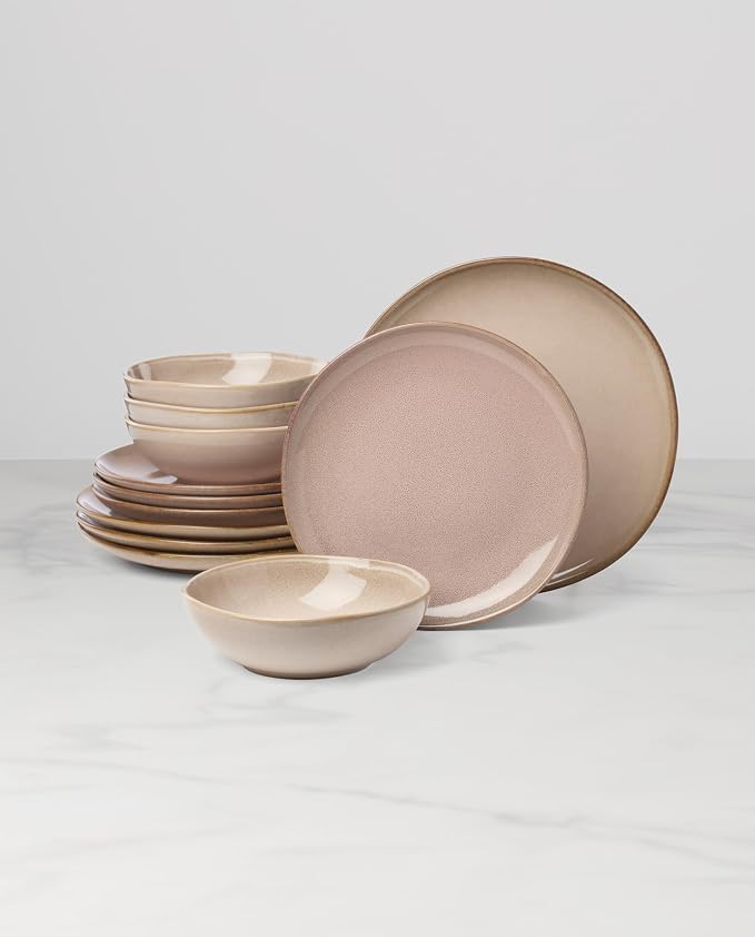 Oneida Organic Shades Clay Stoneware 12-Piece Dinnerware Set - Image 7