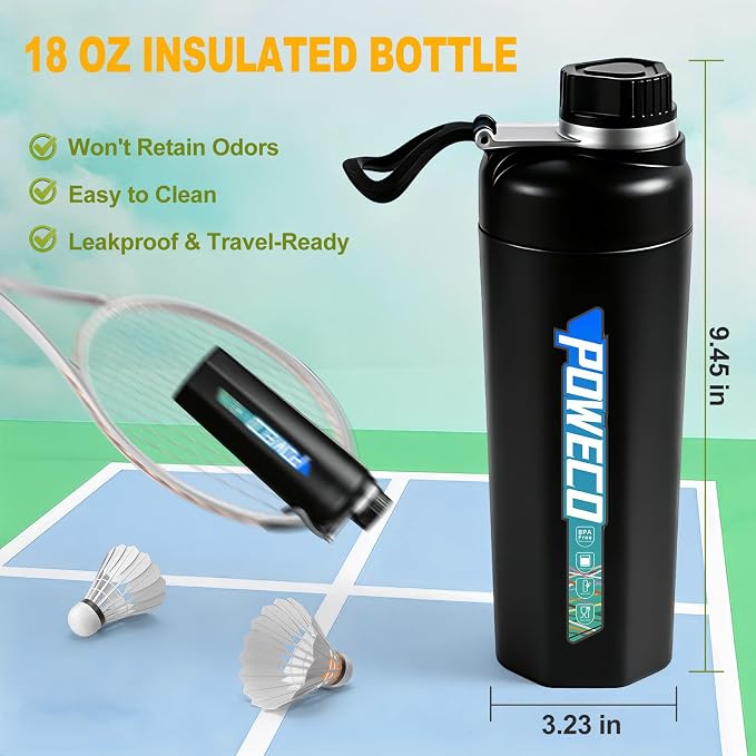 Ceramic Lined Water Bottle, 18 oz Insulated Travel Mug - Image 5