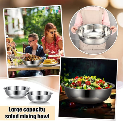 Nuogo 4 Pcs Stainless Steel Mixing Bowls Metal Mixing Bowls Extra Large Basin - Image 5