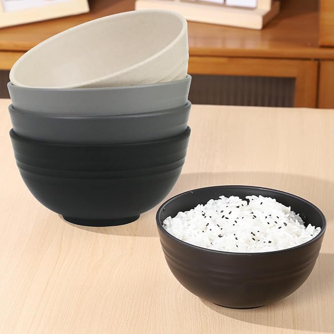 Unbreakable Wheat Straw Cereal Bowls Set of 4, 24 oz Microwave and Dishwasher - Image 5