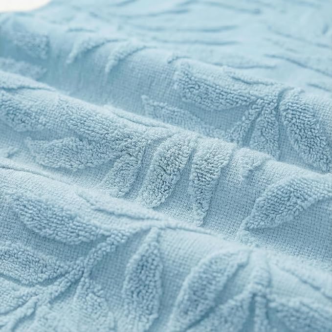 Artoid Mode Light Blue Soft 3D Jacquard Leaves 100%Cotton Spring Table Runner - Image 7