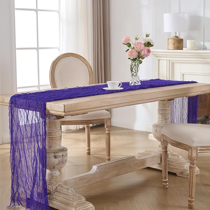 12 Pack Purple Cheesecloth Table Runners, 120 Inch 10Ft Gauze Table Runner - Image 6