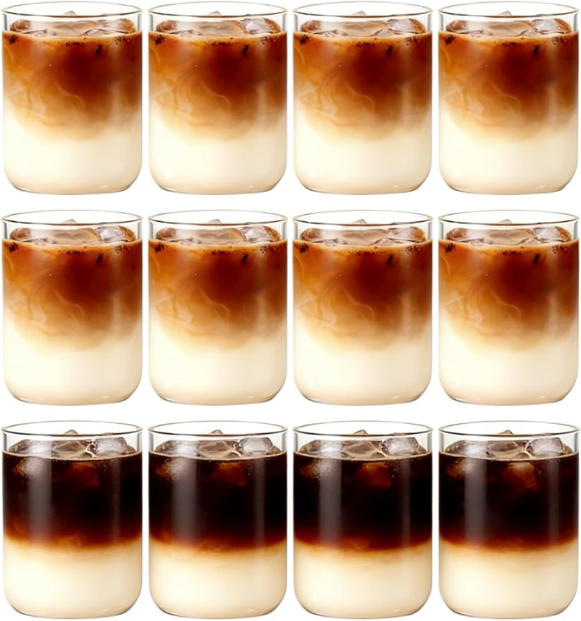 12 pieces round glass cups 12oz modern highball glasses cute cocktail glasses by MSPOQMRSF