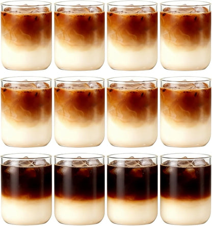 12 pieces round glass cups 12oz modern highball glasses cute cocktail glasses by MSPOQMRSF