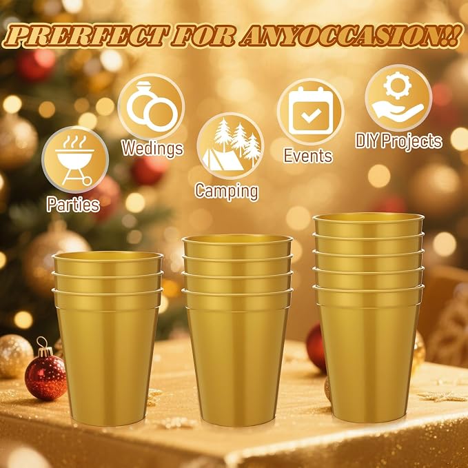 Yungyan 100 Pack 16 oz Stadium Cups Reusable Plastic Cups Blank Drink Stadium - Image 3