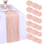 6 Pack Blush Pink Cheesecloth Table Runner 35 x 120 Inch | Boho Gauze Fabric by RestfulGlow