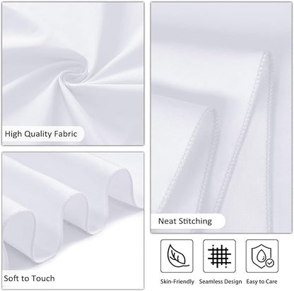 8 Pack White Round Tablecloth 60 Inch White Table Cloth (Fits 20-48 Inch Tables) Stain and Wrinkle Resistant Reusable and Washable Polyester Fabric for Buffet Wedding Party and Banquet