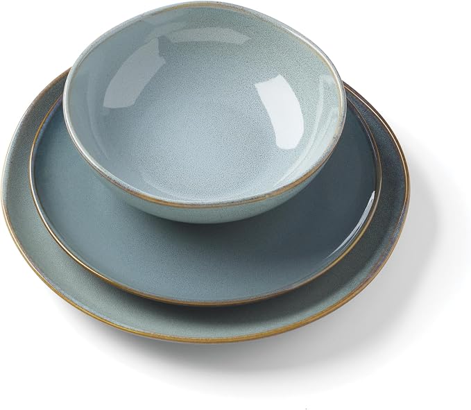 Oneida 897199 Organic Shades 12-Piece Dinnerware Set, Slate Blue - Image 6