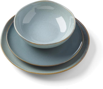 Oneida 897199 Organic Shades 12-Piece Dinnerware Set, Slate Blue - Image 6