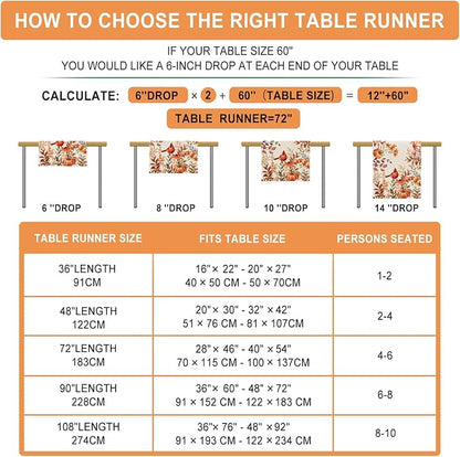 Fall Cardinal Wildflower Table Runner Pumpkin Burlap Table Runners, Rustic - Image 4