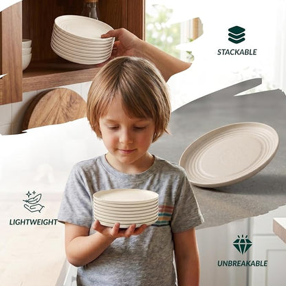 Small Plates | 5.7 Inch Lightweight & Unbreakable Wheat Straw Plates | Mini - Image 6