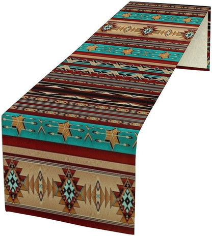 Aztec Southwest Table Runner, Ethnic Style Design Geometric Table Runners by SXXLDNG